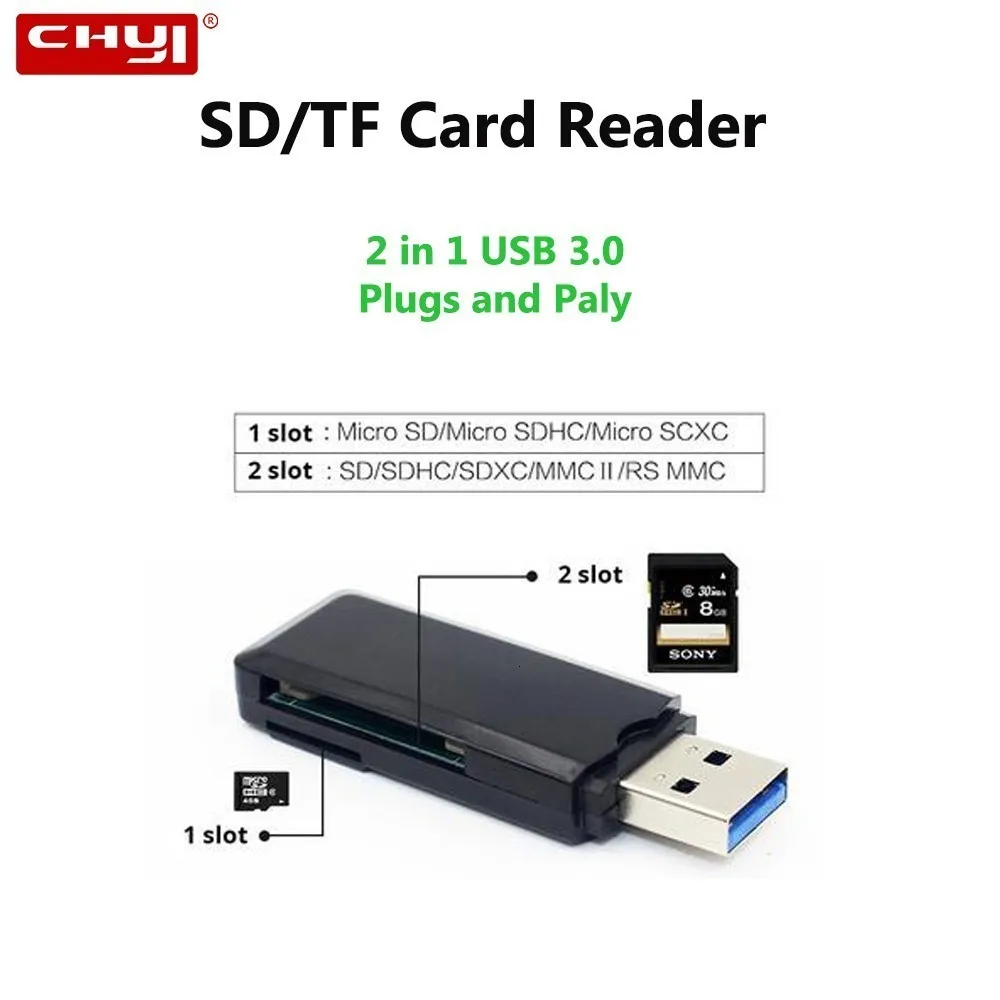 CHYI Micro Usb 3.0 SD Card Reader Mini Combo Computer Accessories Multi Memory CardReaders Usb3.0 High Speed Adapter For Laptop