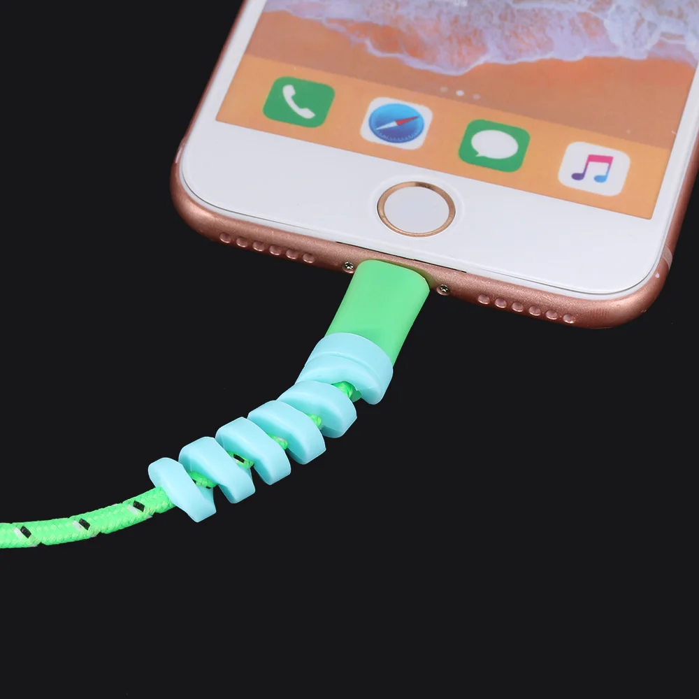 1 шт. ЦВЕТНОЙ кабель устройство для намотки кабеля Органайзер Защитная крышка для Apple iPhone 8 X Lightning USB зарядное устройство для намотки кабеля