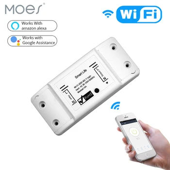 

DIY WiFi Smart Light Switch Universal Breaker Timer Smart Life APP Wireless Remote Control Works with Alexa Google Home