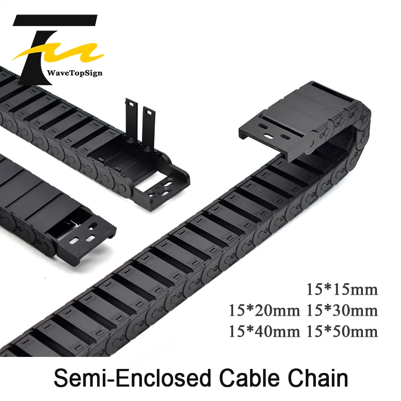 Cable Chain Semi-Enclosed 15*20 30 40 50mm Wire Transmission Carrier Plastic Drag Towline For 3D Printer CNC Engraving Machine plastic cable chain cable carrier
