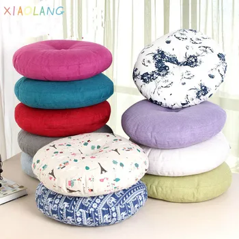 

40cm Round Pouf Tatami Cushion Pillow Floor Cushions Linen Cotton Seat Pillow Pad Throw Pillow Cushion Japanese Tatami cushion