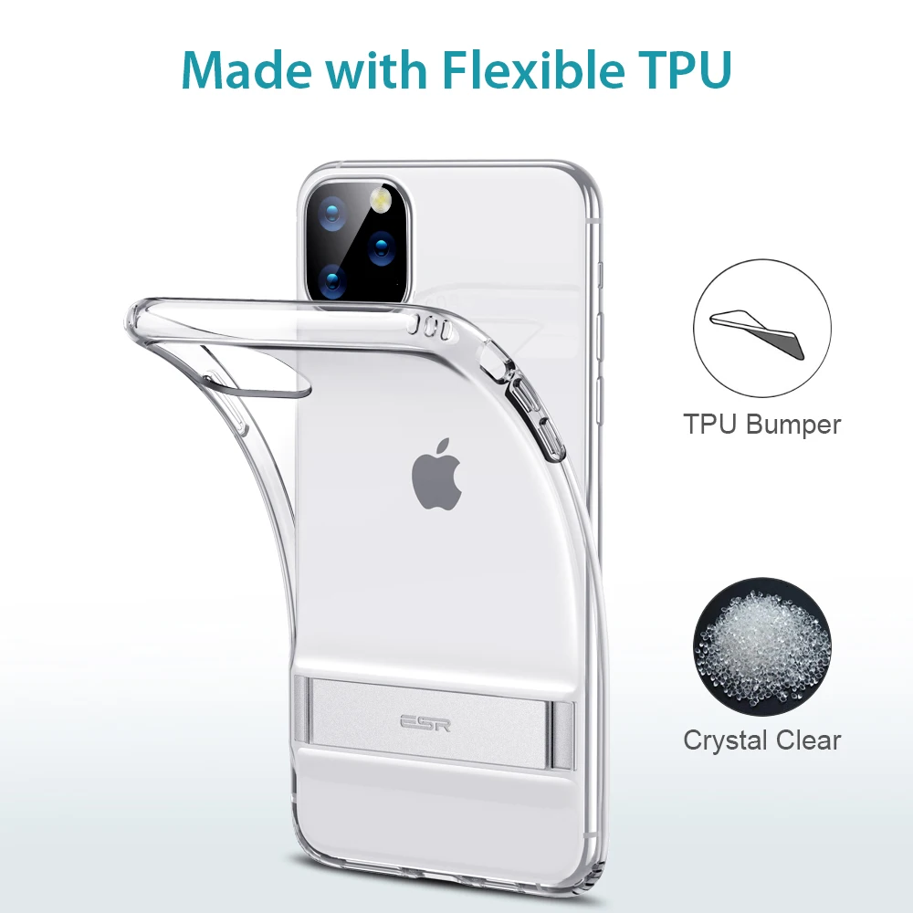  ESR Phone Case for iPhone 11 Pro 11Pro Max 2019 Metal Kickstand Vertical Soft TPU Bumper Stand Case