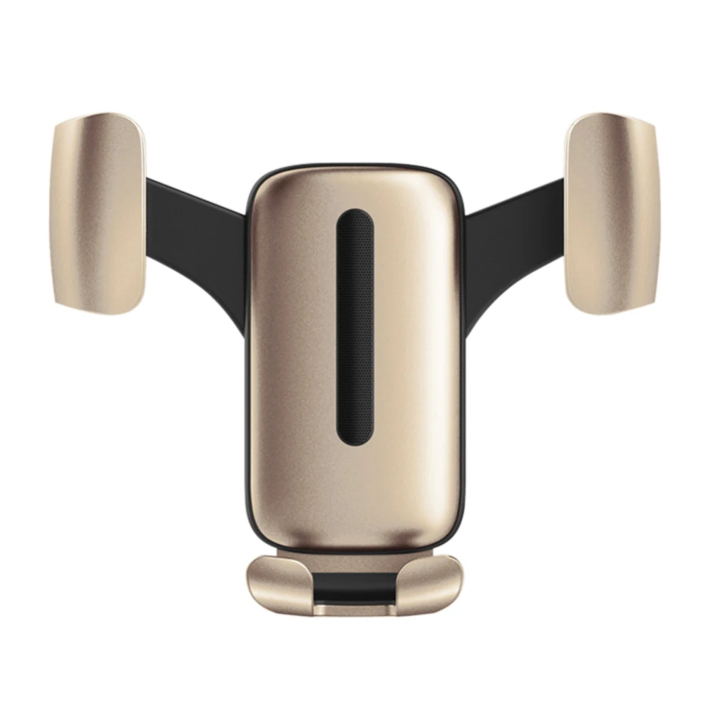 Gold Aluminum Alloy Gravity Car Holder Phone Mount Cell Phone Mobile Holder For iPhone Samsung Vent Outlet Xiaomi GPS Bracket Stand - Цвет: Gold