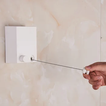 

4.2M Retractable Indoor Clothesline Clothes Wall Hanger Magic Drying Rack Balcony Bathroom Invisible Steel wire Clothesline
