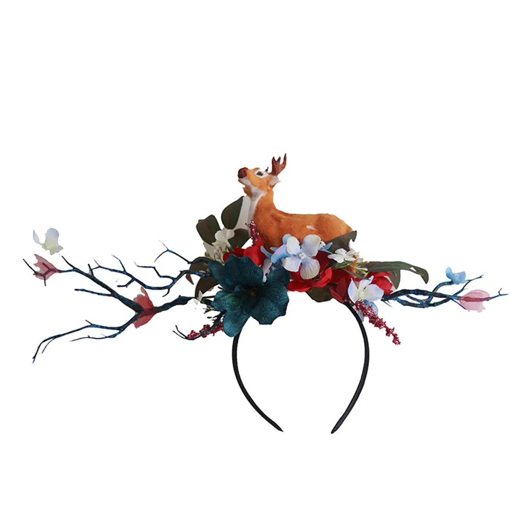 Дизайн мода унисекс Рождественская вечеринка, повязка на голову Забавный обруч на голову с рогами олень шапки для пасхальное фото реквизит ювелирный подарок Нежный
