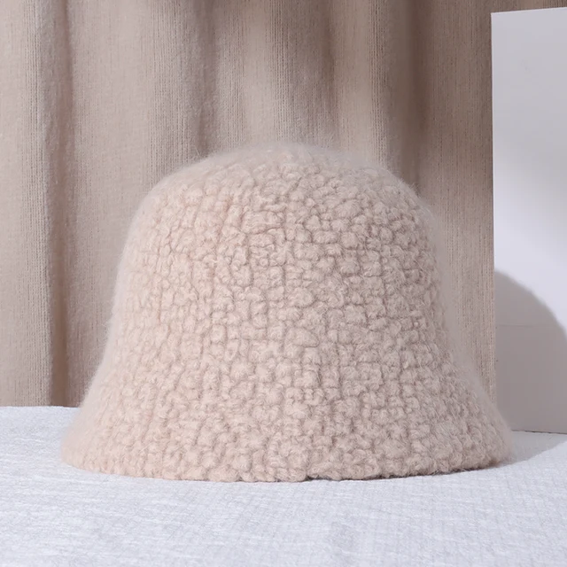 세련되고 다재다능한 여성용 펠트 양털 버킷 햇