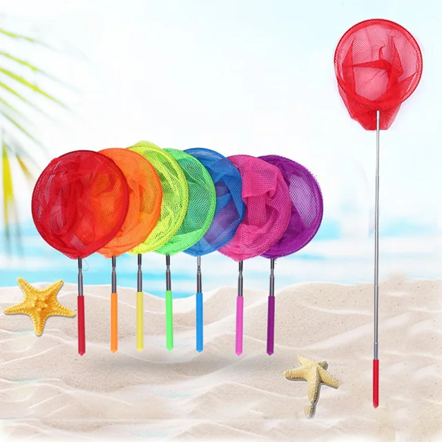 1 PC Kids Fishing Net Toy Insect Catching Butterfly Insect Mesh Retractable Stainless Steel Handle Small Fish Catching Net 1