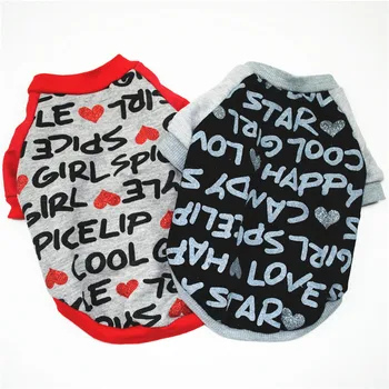 

Cute Letters Dog Clothes Vest Pet T-shirt Soft Dogs Clothing for Small Puppy Teddy Jersey Puppy Apparel Pug Costumes for Bulldog