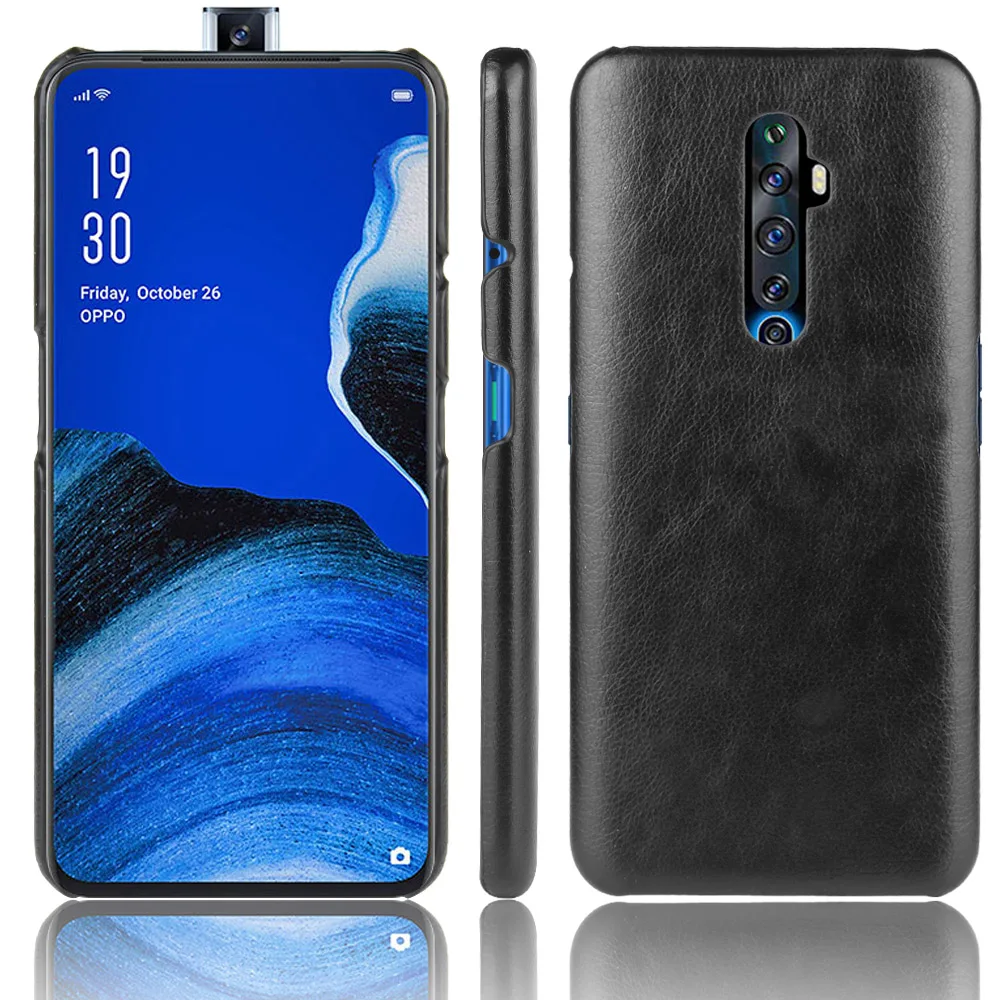 

Litchi pattern Retro PU Leather phone case For Oppo Reno 2F
