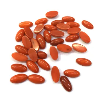 

Natural coral Elliptical shape Cabochon Non-porous beads for Making Jewelry DIY Stud earring accessories Loose Beads size 5x10mm