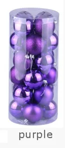 purple 24 шт./компл. Рождественская елка украшение шар диаметр 8 м Елочная игрушка навесная Рождественская цветная шар Блестящий игрушечный шарик домашние вечерние декоративное украшение - Цвет: purple