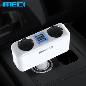 

MEIDI Car Cigarette Lighter Socket Splitter Plug Car Charger Adapter with Dual USB Auto Charging Car Phone Charger