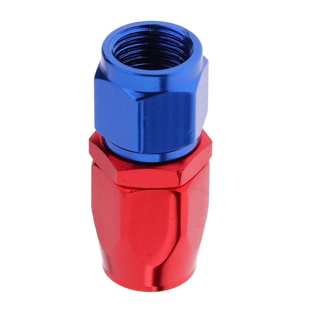 Universal Aluminum Swivel Fuel Pump Air Line Pipe AN-6 Blue And Red