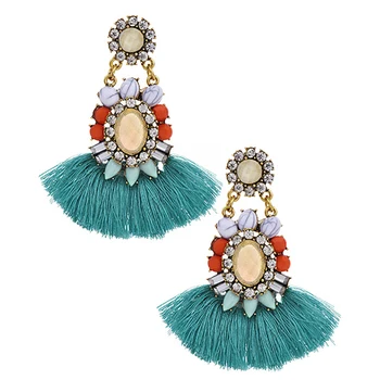 

ZHINI Bohemian Big Long Tassel Dangle Earrings for Women Girl Female Vintage Ethnic Crystal Statment Earring Jewelry pendientes