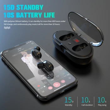 

SULEIYI W23 True Wireless Stereo Earphone TWS HiFI Headphone Bluetooth 5.0 LED Display Auto Pairing Headset for iPhone Samsung