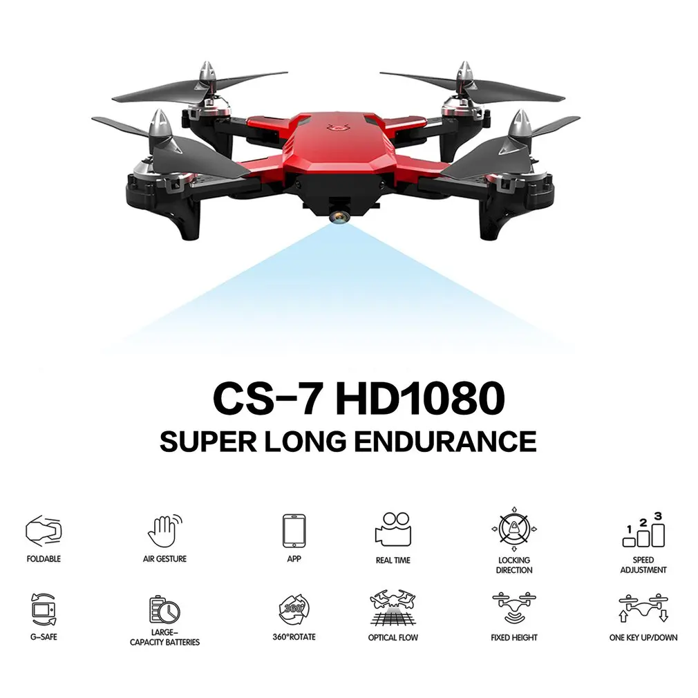 

CS-7 Foldable Quadcopter With 4 Channel 6-Axis Gyro UAV 480P 720P 1080P Camera Speed Adjustable Headless Mode Gravity Sensing