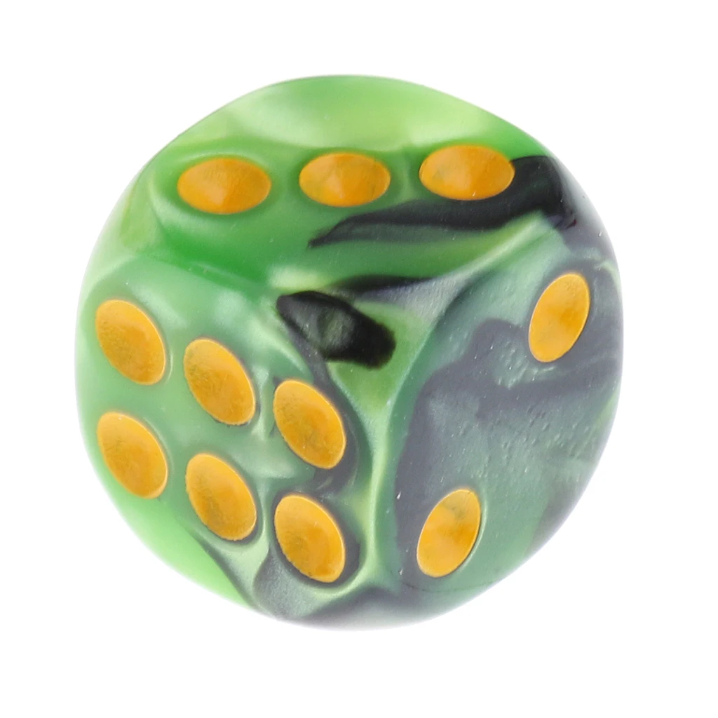 30 Pieces Acrylic 6-sided Spot Dice D6 w/ Iron Box for Party Bar Table Board Game