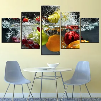 

HD Modular Pictures Poster Print Frame Canvas 5 Pieces Fruit in Water Print Painting For Living Room Home Decor High Quality