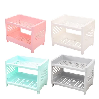 

Double-layer Storage Rack Organizer Holder for Kitchen Bathroom Office Durable LAD-sale