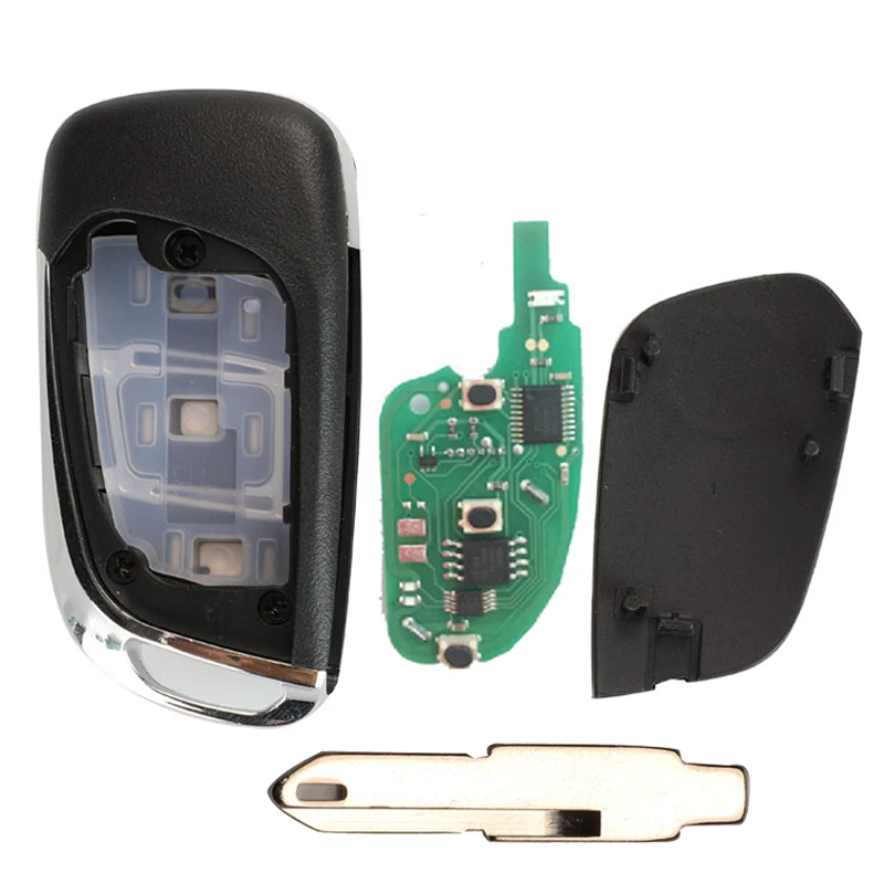JINGYUQIN DS STYLE MOFIFIED FLIP KEY CONTROL FOR PEUGEOT 206 207 206CC FOR CITROEN C2 2 BUTTONS FOB REMOTE KEY 434MHZ WITH CHIP
