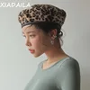 Leopard Beret Female Autumn Winter Hats For Women Vintage Painter Flat Cap Boina Feminina Fashion PU Leather Brim Beanie ► Photo 1/6