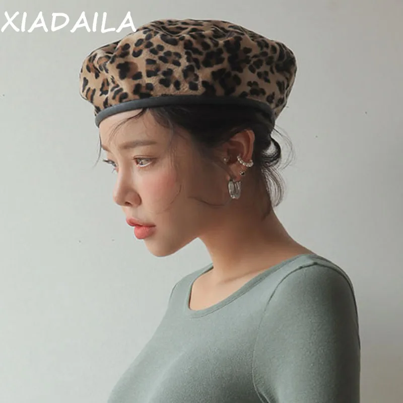 Leopard Baret Wanita Musim Gugur Musim 