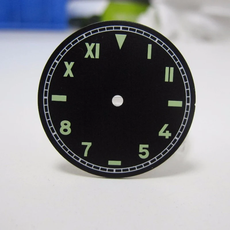 

Watch Accessories Parts, 37.5mm Mens Mechanical Watch Dial Green/Yellow Numbers fit Unites ETA 649 Movement