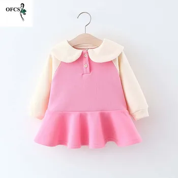 

Children Dress 1-4 Years Old Toddler Kids Baby Girls Rabbit Ears Dress Winter Girls Cotton Cute Pink and Orange Dress Outer wear