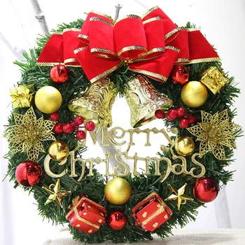 

40cm Christmas Garland Artificial Cotton Dried Flower Decor Christmas RingPine Cone Door Hanging Christmas Decor