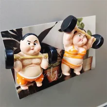 Cartoon 3D Refrigerator Stickers Weightlifting Creative Magnetic Stickers Decoration 3D Home Personality Magnetic Stickers Home