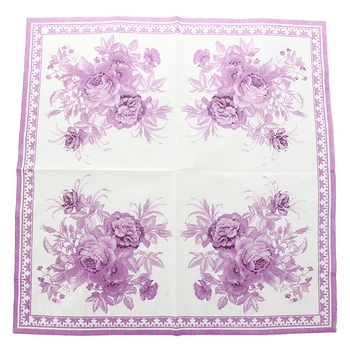 

2x Paper Napkin Square Printed Serviettes Party Wedding Tableware Decor Purple