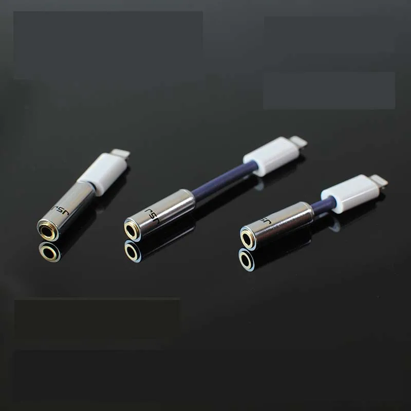 HiFi 6N OCC Silver plated Adapter For iPhone 7 8 XS 11 AUX Converter For Lightning To 3 5mm 4 4mm 2 5mm Headphone Earphone Jack