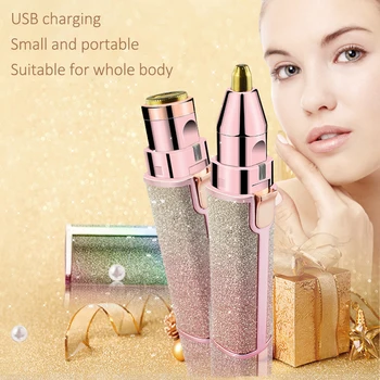 

2in1 epilator hair removal for women Eyebrow depiladora facial Mini Electric Hair Remover Painless Neck Leg Razor depilador
