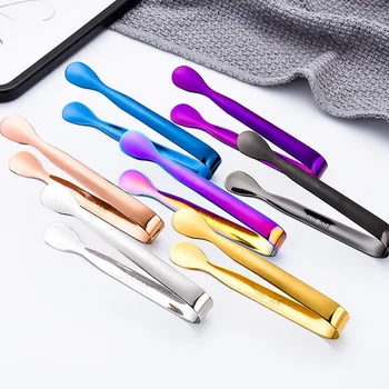 

100pcs Stainless Steel Ice Tongs with Smooth Edge, Cube Sugar Tongs for Tea Party, Coffee Bar, Food Serving WB1863