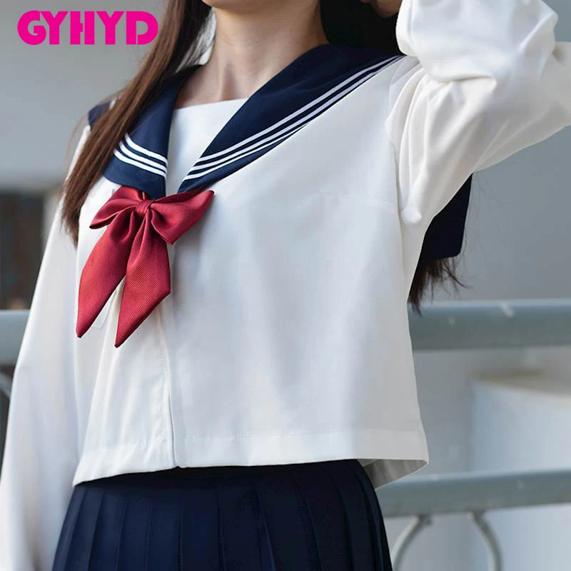 Осенний матрос аниме японская школьная форма милая девушка белая Косплей Выпускной Япония Студенческая униформа набор