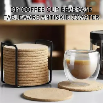 

Natural Round Wooden Slip Slice Cup Mat 6/10/20PC Coaster Tea Coffee Mug Drinks Holder for DIY Tableware Decor Durable Pad