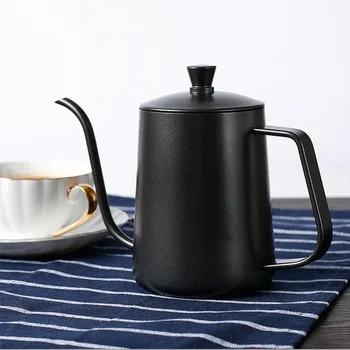 

350ml 600ml Drip Kettle Coffee Tea Pot Non-Stick Food Grade Stainless Steel Gooseneck Drip Kettle Swan Neck Thin Mouth mj7