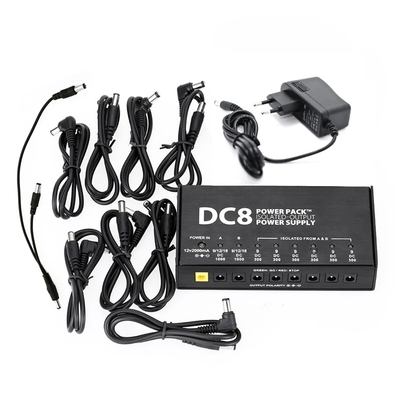 VITOOS DC8 гитарные педали эффектов источник питания 8 изолированных выходов 6 ходовых 9 в 2 ходовых регулируемых 9 в 12 В 18 в переключение стабилизированных Voltag