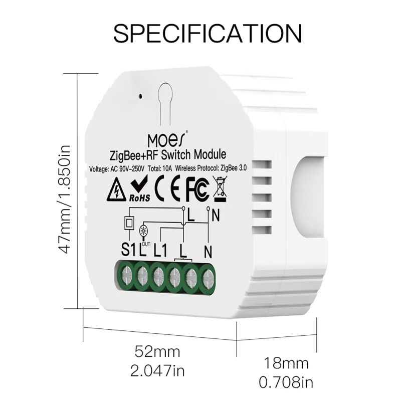 Mini DIY Tuya ZigBee 3.0 Smart Light Switch Module Smart Life/Tuya Remote Control Work With Alexa Google Home Dropshipping