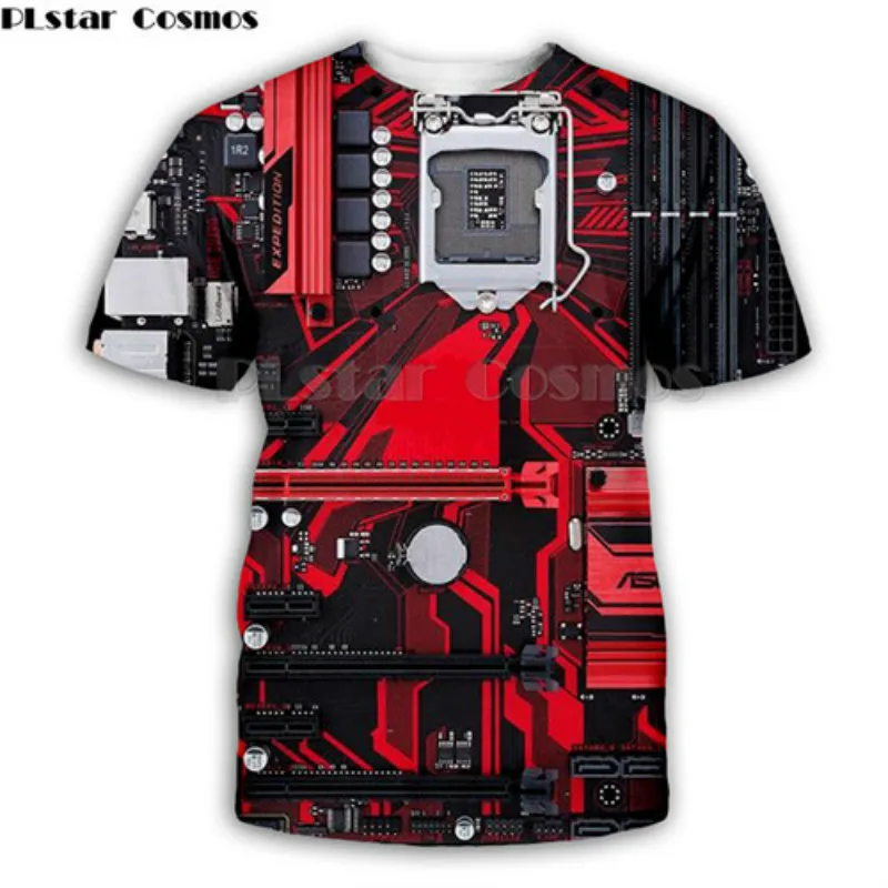 

New Electronic Chip Hip-hop T-shirt for Men and Women 3d Printing Fashion T-shirt Harajuku Punk Style ID Horse Hot Sale