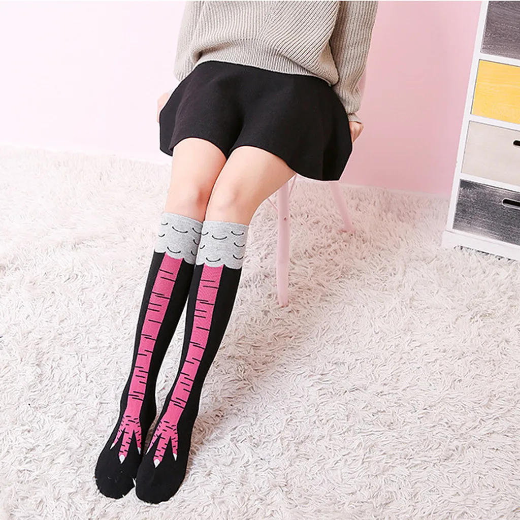 

3D Funny Chicken Winter Autumn Women's Socks Thigh High Sock 3D Cartoon Ainimals Cute Funny Thin Toe Feet Ladies Creative Socks