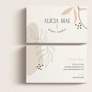 

Personalize 100 CARDS Modern Business Card Template | DIY Business Card | Simple Business Card | Flora Business Card