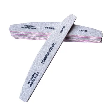 

1pcs 100/180 Grey Professional Nail File Wooden Grit Nail Sanding File For Salon Pedicure Manicure Buffing Polish Beauty Tool