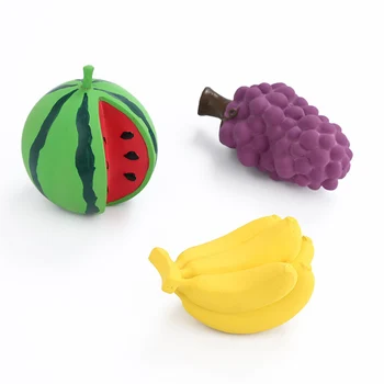 

Soft Rubber Simulation Fruit Pet Dog Squeak Toy Puppy Molar Teeth Funny Watermelon Banana Grape Modeling Chew Toys For Large Dog