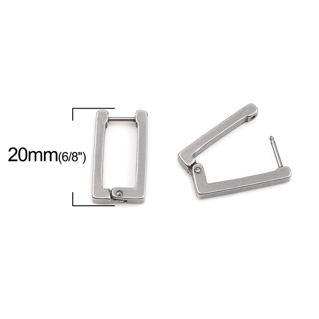 Box 304 Stainless Steel Geometric Hoop Earrings For Women Men Accessories Multicolor Black Rose Gold Loops,1 Pair