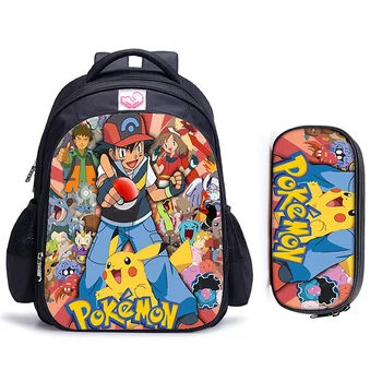 

2PCS/SET Pokemon Haunter Eevee Children School Bags Capacity Backpack Kids School Boys Girls Mochilas Infantil Catoon Rucksack