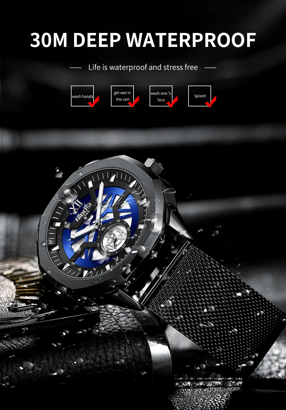 Stainless & Quartz Watch 2518 Nibosi