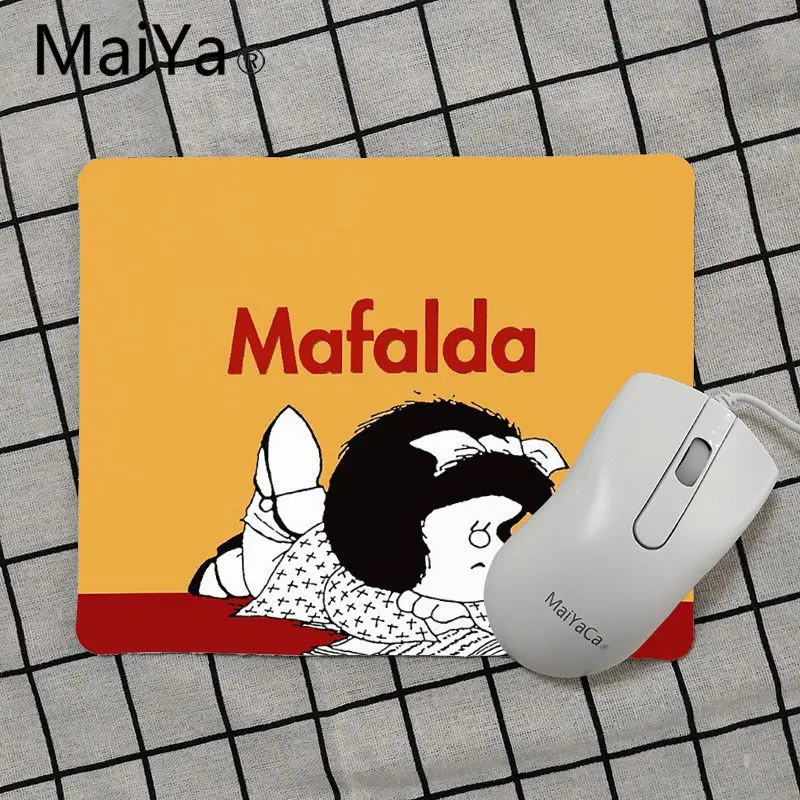 Maiya Высокое качество Мультфильм мафальда коврик для мыши геймерская игра коврики Лидер продаж подставка под руку мышь - Цвет: No Lock Edge25x29cm