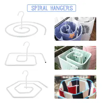 

Spiral Shaped Drying Rack High Manganese Steel Hanger Quilt Blanket Sheet Towel Hanging Rack Round Square Hexagon Hangers