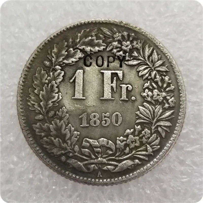 1850A, 1851A, 1857, 1860B, 1861B Швейцария 1 Франк копия монет